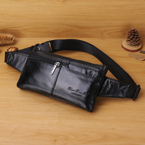 New ultra-thin cash register leather running Bag Mens bag Korean casual shoulder bag backpack cowhide mini female running bag chest bag