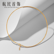 Hangmin jewelry gold collar Pure gold 999 simple retro Xiangyun collar XYG1605 Labor fee 250 Y