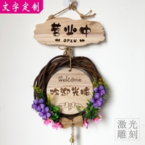 Welcome to the House card Garland listing shop door decoration card creative custom wooden personality carving
