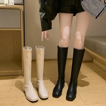 Tide brand thick heel high boots female 2021 autumn and winter New Net Red fashion all but knee long Knight boots