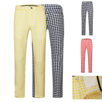 New Golf Clothing Men Printed Long Pants Outdoor Sports Elastic Polo Pants Autumn Winter Thick FLOWER PANTS