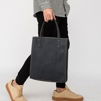 New Tide mens bag vertical business Hand bag fashion leather Fashion Tote Bag youth shoulder shoulder bag