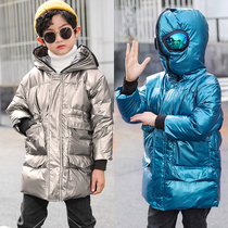  Ultraman childrens down jacket thin anti-season boys  new baby childrens middle and large childrens middle and long winter jacket