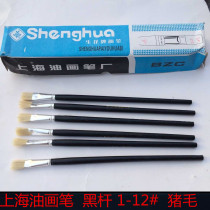 Shanghai Oil Brush (Black Rod) Shanghai brand flower oil Brush Point paint brush paint brush pig hair pen