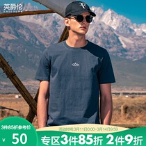 British and American minimalist mens short sleeves T-shirt embroidery 100 lap mens semi-sleeve casual pure cotton blouse Chauchal dress