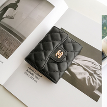 Leather Wallet Women Short 2021 New Caviar Cowhide Small Fragrant Card Bag Exquisite High-end Wallet One