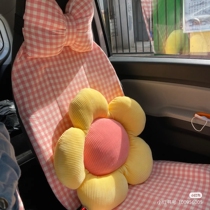 Full Cotton Plaid Goddess Car Cushions Quality Washed Cotton Breathable Split Car Seat Cushion Cover All Season Universal Car Mat