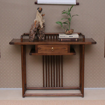 New Chinese-style entrance table Modern simple entrance hall doorway wall aisle Light luxury elm wood case Zen end view table