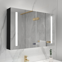  Smart defogging Bathroom mirror cabinet Mirror box Wall-mounted simple light luxury bathroom mirror cabinet toilet toilet mirror