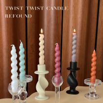 ReFound Spiral Long Bar Twisted Candle Color Candy Color Korean ins Wind Blogger Same Festive Atmosphere