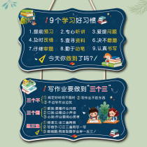 Net Red Wind Good Children's Family Rules Encourage Children's Room Pendant Creative Students to Learn Inspirational Slogans Prompt Listing