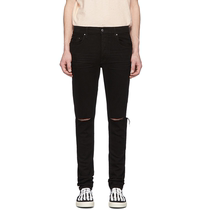 European and American Amiri Tide brand Wang Yibo with double knee hole knife cut High Street SLP slim small feet jeans men