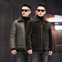 Granules of sheep cutting wool one male real wool coat suede jacket fur short jacket tide Ruffian handsome