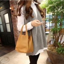 Spring and Autumn New Korean version of pregnant women cashmere vest long wool vest sweater sleeveless loose size waistcoat tide