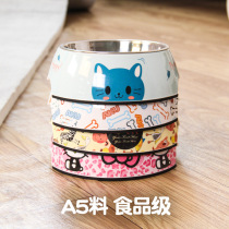 Pet dog bowl Rice bowl Melamine teddy golden hair stainless steel dog bowl Cat bowl Anti-tipping bowl Feeding and drinking bowl