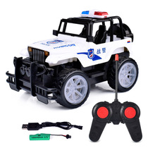 Four-way remote control police car Children boy high-speed racing lights 4-12-year-old riding toy off-road vehicle car