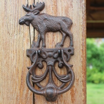 Eurostyle retro nostalgic cast iron handicraft retro elk door knock on antique door handle Courtyard Home Doorknob