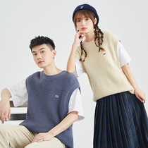 Tang Shi 22 Spring New Couple Vest Men and Women Same Size Loose Crewneck Wearing College Style Knitted Vest Tide J15
