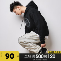 Tang Lion 2021 autumn and winter New plus velvet sweater men hooded loose couple hoodie coat ins Tide brand