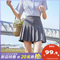 Tang Lion Gray high waist dress A - word skirt summer girl black half - body skirt 2023 new B