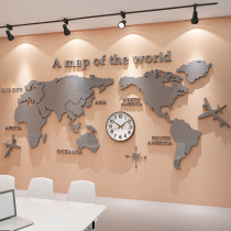 World Map Wall Decoration 3d Stereoacrylic Sticker Office Division Corporate Culture Conference Background Arrangement