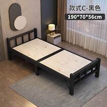 Stainless steel single folding bed for household adults strong and durable steel wire bed folding office lunch break small size
