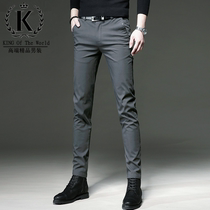 Pants mens spring and autumn business dress Joker non-iron high-end casual pants Korean slim feet mens long pants