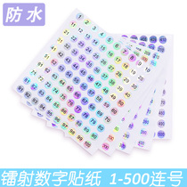 Number of words STICK NAIL POLISH COLOR NUMBER STICKERS DIGITAL LABEL NUMBER LABELLING LASER WATERPROOF 1 cm ROUND 1-500