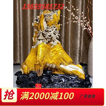 Shady Wumu Gold Silk Nanaoshan High Mountain Flowing Water Swing Piece Business Gift Wood Carving Root Carving Handicraft Home Furnishing