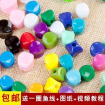 10mm Solid Four Corners Beads Diy Handmade String Beads Woven Tissue Box Material Packs Acrylic Square Bead beads beads