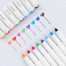 Munami 8 color color gel pen 0 4mm needle tube watercolor pen Hand account painting color hook pen 208