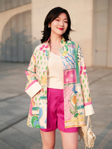 Interface original design Tin Lin She brand with Matisse painting printing new Chinese coat woman