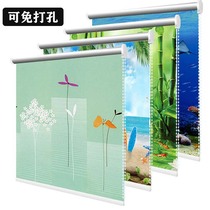 Hand pull lift roller curtain curtain bedroom blackout sunshade kitchen non-blinds waterproof toilet toilet roller blind