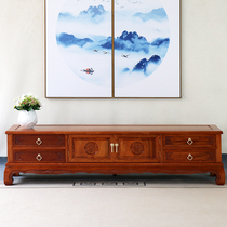 New Chinese style solid wood minimalist TV cabinet antique carved furniture small apartment living room bedroom TV cabinet coffee table combination