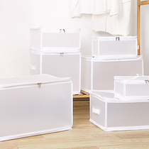 Transparent thick storage box household plastic storage cabinet foldable storage box snack toy book sorting box