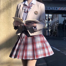  maje allure suit autumn and winter goldfish Ji grid skirt jk uniform Japanese college style blazer female genuine