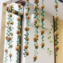 Kindergarten classroom indoor and outdoor creative bamboo products bamboo ball Wicker hanging curtain beautification environmental materials
