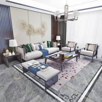 New Chinese solid wood cloth art sofa combined modern minimalist light extravaganza Villa Living Room size family style Furnished Room Furniture