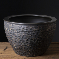 Jingdezhen ceramic large tank koi goldfish tank imitation stone flat mouth extra large lotus water lily tank courtyard large water tank