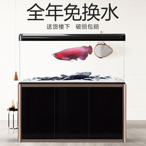 Large medium and small ultra-white rectangular glass fish tank landscaping ecological aquarium Living room lazy fish tank free water change