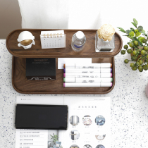 Black Walnuts Wood Table Shelf Cosmetic Ornament Containing Rack Office Tea Table Finishing Rack Key Tray