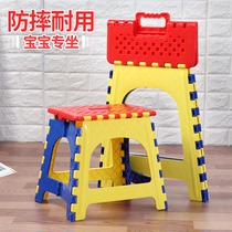 Large thick folding stool dining table and chair 45cm plastic high stool adult home portable creative bench