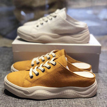 New Baotou half slippers womens wild leather heel lazy people wear small size womens shoes 31 32 33 slippers 34