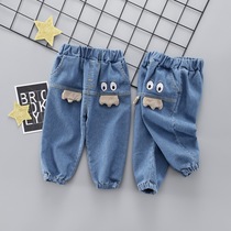 2021 new childrens clothing boys pants baby spring childrens cowboy cotton sports pants baby spring and autumn Korean tide