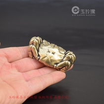 Pure bronze crab small piece solid brass carved eight squares of financial crab copper hand to make a tea ceramic copper pet copper