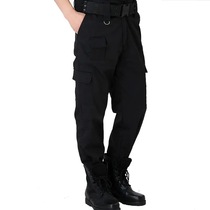 Spring autumn black abrasion resistant security work training pants outdoor big code pants male elastic duty pants loose special training combat pants