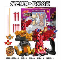 Genuine juvenile scroll Fus change shooting speed car light God of war against the Duke of Destruction launch robot toy