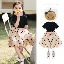 UK Next Kiss Girls Summer Dress 2021 new Childrens princess dress Korean version mesh tutu