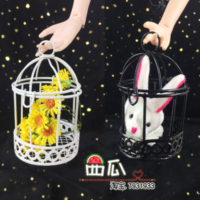 taobao agent Spot/mini bird cage flower basket 3 points, 4 points, 6 points, BJD doll house micro -shrinking props scene photography accessories