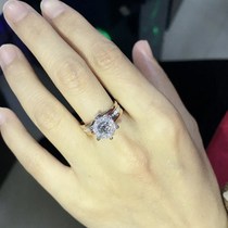 Looking into the jewelry diamond ring Women 1 karat ring 18K gold 50 diamonds xian da wedding ring